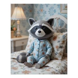 Gemütlicher Raccoon Nickerchen Scene Poster