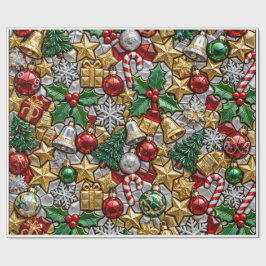 Gemütlicher Santa-Baum-Heißer-Kakao-Weihnachtsmosa Geschenkpapier