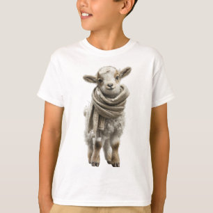 Gemütlicher Schal Baby Lamm Kinder T-Shirt