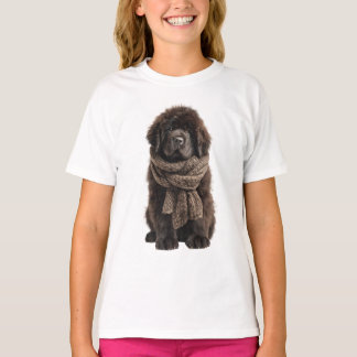 Gemütlicher Schal Fluffiger Newfie Kinder T-Shirt