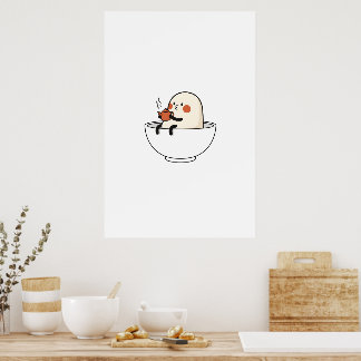 Gemütlicher Schalen-Kumpel Druck Poster