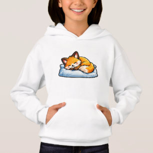 Gemütlicher Schlafender Fuchs auf Kissen Süße Kawa Hoodie