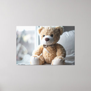 Gemütlicher Sitzender Teddybär Leinwanddruck