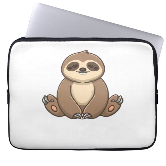 Gemütlicher Sloth Classic T - Shirt Laptopschutzhülle (Vorderseite)
