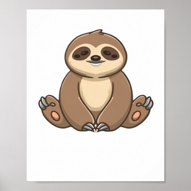Gemütlicher Sloth Classic T - Shirt Poster (Vorne)