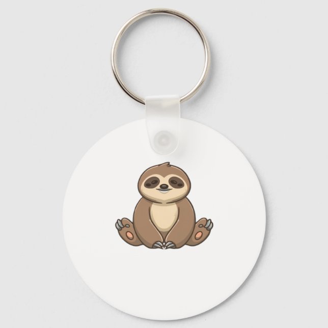 Gemütlicher Sloth Classic T - Shirt Schlüsselanhänger (Vorderseite)