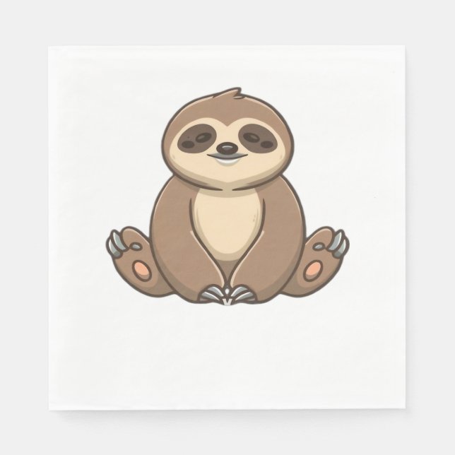 Gemütlicher Sloth Classic T - Shirt Serviette (Vorderseite)