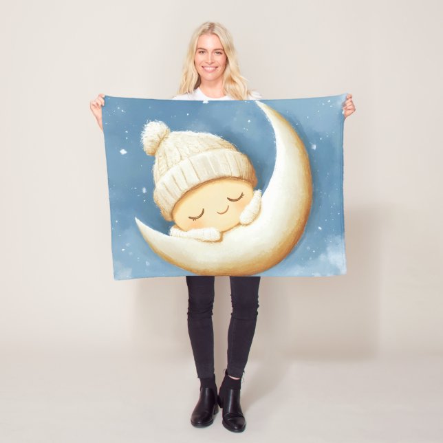 Gemütlicher Strick Nickerchen Cresent Moon Fleecedecke (Beispiel)