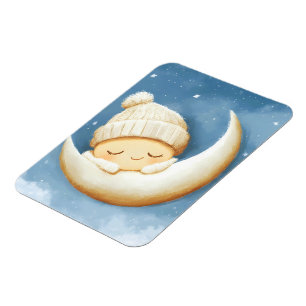 Gemütlicher Strick Nickerchen Cresent Moon Magnet