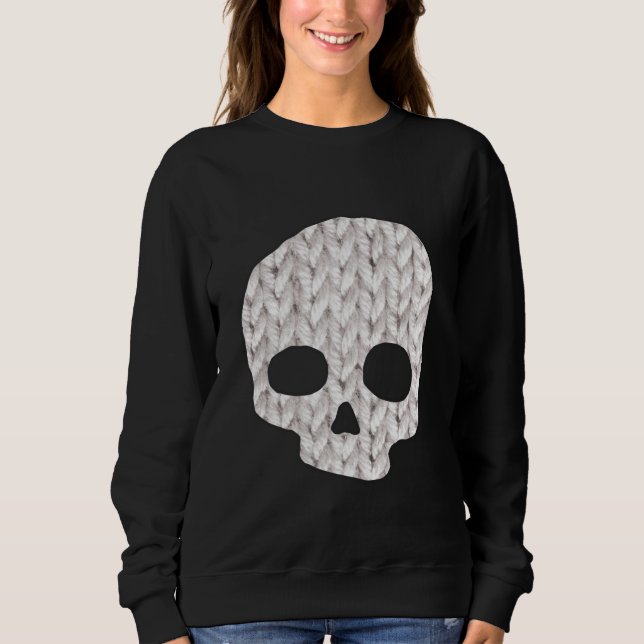 Gemütlicher Strick Skull Sweatshirt (Vorderseite)