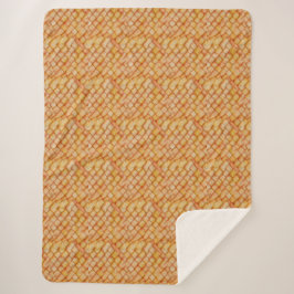 Gemütlicher Strick Wolle Textur Orange Muster Sherpadecke