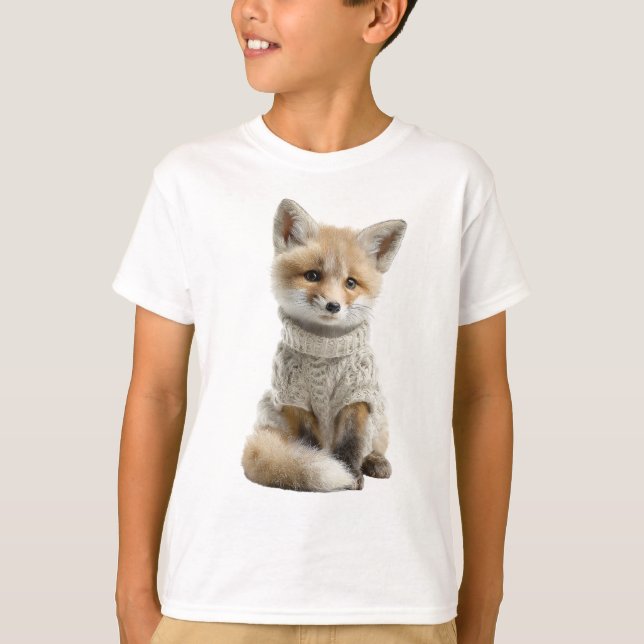 Gemütlicher Strickpullover Fuchs Kinder T-Shirt (Vorderseite)