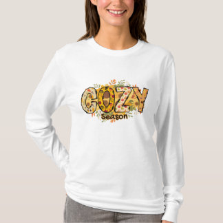 Gemütlicher T - Shirt der Saison mit floralem Lang