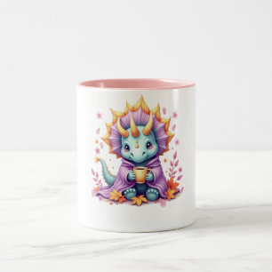 Gemütlicher Triceratops-Becher - Dinosaurier in De Zweifarbige Tasse