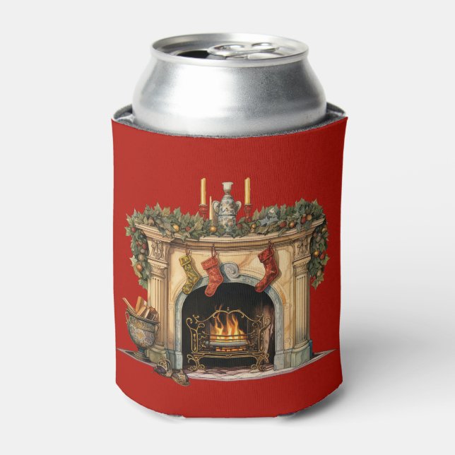 Gemütlicher Viktorianischer Kamin Weihnachten Dosenkühler (Kanne Vorderseite)