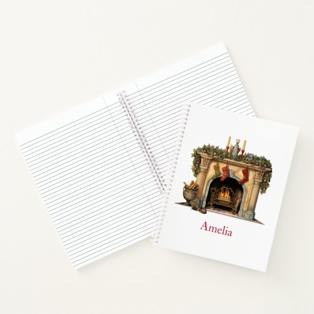 Gemütlicher Viktorianischer Kamin Weihnachten Notizbuch (Innenseite)