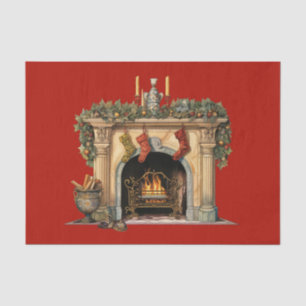 Gemütlicher Viktorianischer Kamin Weihnachten Seidenpapier