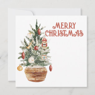 Gemütlicher vintage Weihnachtsbaum Feiertagskarte