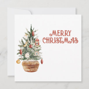 Gemütlicher vintage Weihnachtsbaum Feiertagskarte