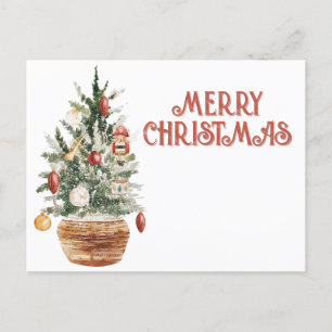 Gemütlicher vintage Weihnachtsbaum Feiertagspostkarte