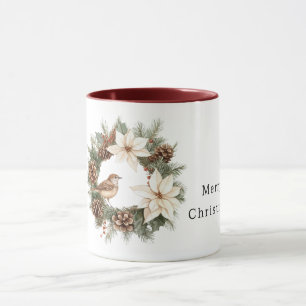Gemütlicher warmer Weihnachten Weihnachtsstern Tan Tasse