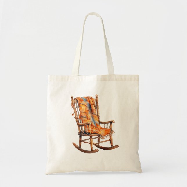 Gemütlicher Watercolor Rocking Chair Illustration Tragetasche (Vorne)