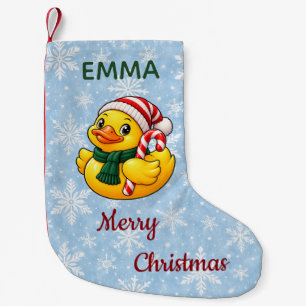 Gemütlicher Weihnachts-Candy-Cane-Gummi-Ente Kleiner Weihnachtsstrumpf