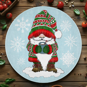 Gemütlicher Weihnachts-Gnom Rot Grün Winter Niedli Schneidebrett