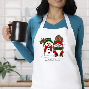 Gemütlicher Weihnachts-Gnom Schneemann Winterfeier Schürze