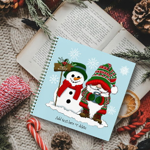 Gemütlicher Weihnachts-Gnom Schneemann Winterurlau Notizbuch