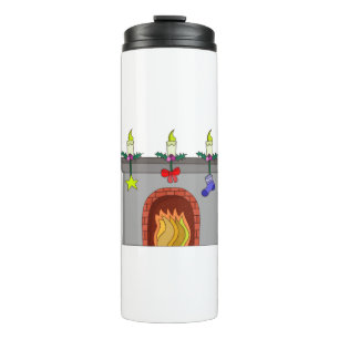 Gemütlicher Weihnachts-Kamin Thermosbecher