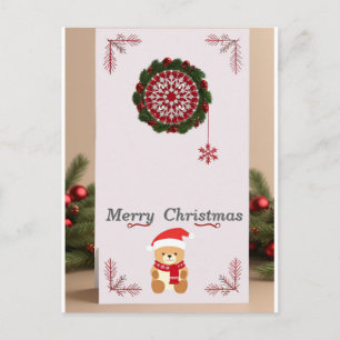 ❄️ Gemütlicher Weihnachtsbär Rahmen Magic ✨ Festli Postkarte