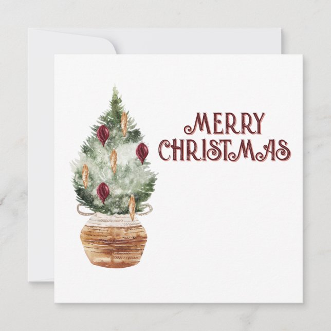 Gemütlicher Weihnachtsbaum Feiertagskarte (Vorderseite)