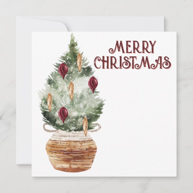 Gemütlicher Weihnachtsbaum Feiertagskarte (Vorderseite)