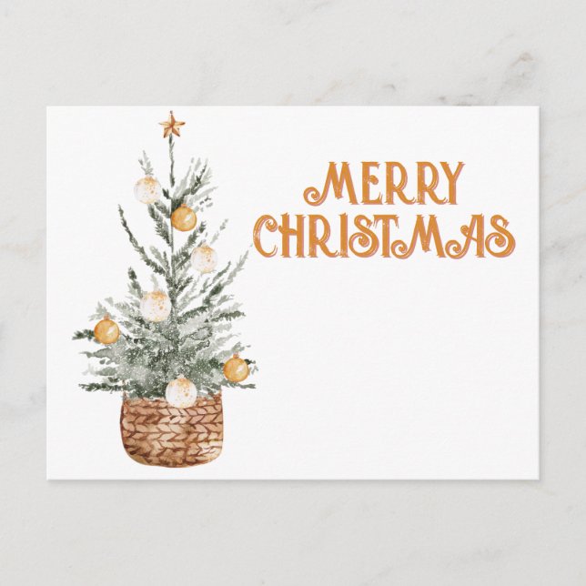 Gemütlicher Weihnachtsbaum Feiertagspostkarte (Vorderseite)