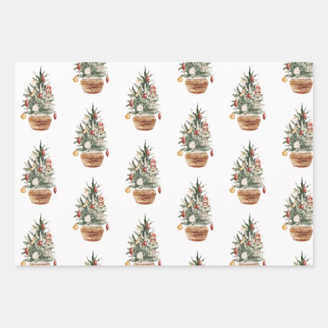 Gemütlicher Weihnachtsbaum Geschenkpapier Set (Vorderseite)