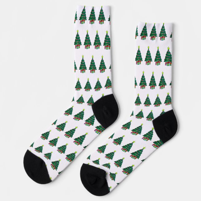 Gemütlicher Weihnachtsbaum Socken (Linkes Detail)