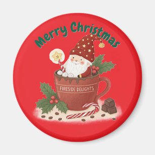 Gemütlicher Weihnachtself in einer heißen Cocoa-Ta Magnet