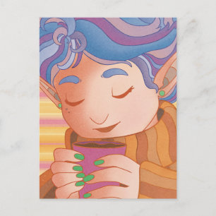 Gemütlicher Weihnachtself Postkarte