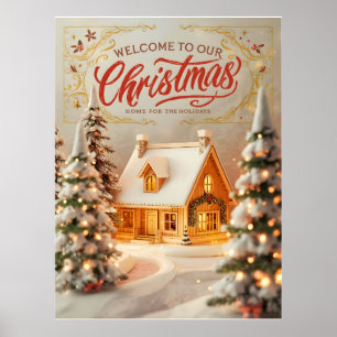 Gemütlicher Weihnachtsferienhaus Poster