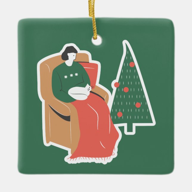 Gemütlicher Weihnachtsgeschmack Keramikornament (Vorderseite)