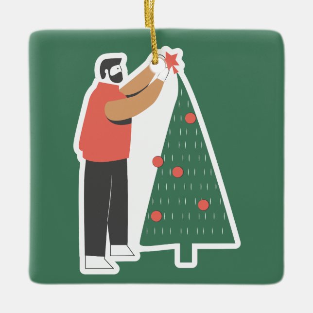 Gemütlicher Weihnachtsgeschmack Keramikornament (Vorderseite)