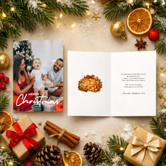 Gemütlicher Weihnachtskatzenliebhaber-Foto persona Feiertagskarte