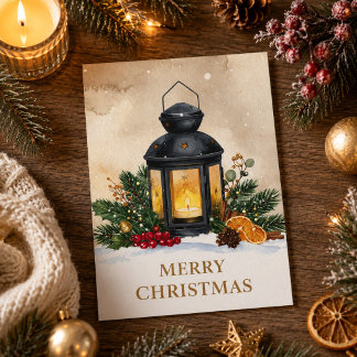 Gemütlicher Weihnachtslaterne Frohe Weihnachten Ur