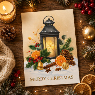 Gemütlicher Weihnachtslaterne Frohe Weihnachten Ur