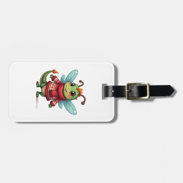Gemütlicher Weihnachtslibelle Gepäckanhänger (Vorderseite horizontal)