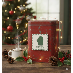 Gemütlicher Weihnachtsmagnet mit Handschuh in rust Magnet