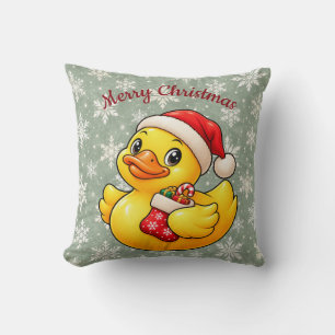 Gemütlicher Weihnachtsmann Weihnachten Gummiente H Kissen