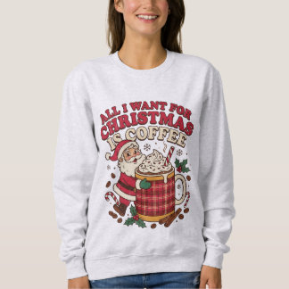 Gemütlicher Weihnachtsmann-Weihnachtskaffeemoment Sweatshirt