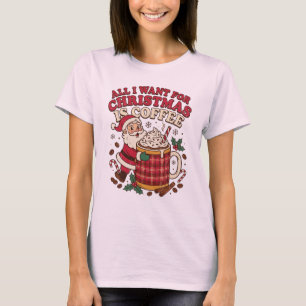 Gemütlicher Weihnachtsmann-Weihnachtskaffeemoment T-Shirt